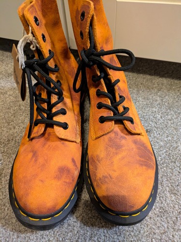 Doc martens burnt orange - burnt, suede