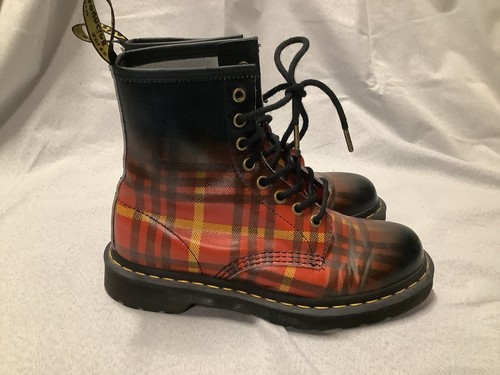 Tartan leather boots - boots, red